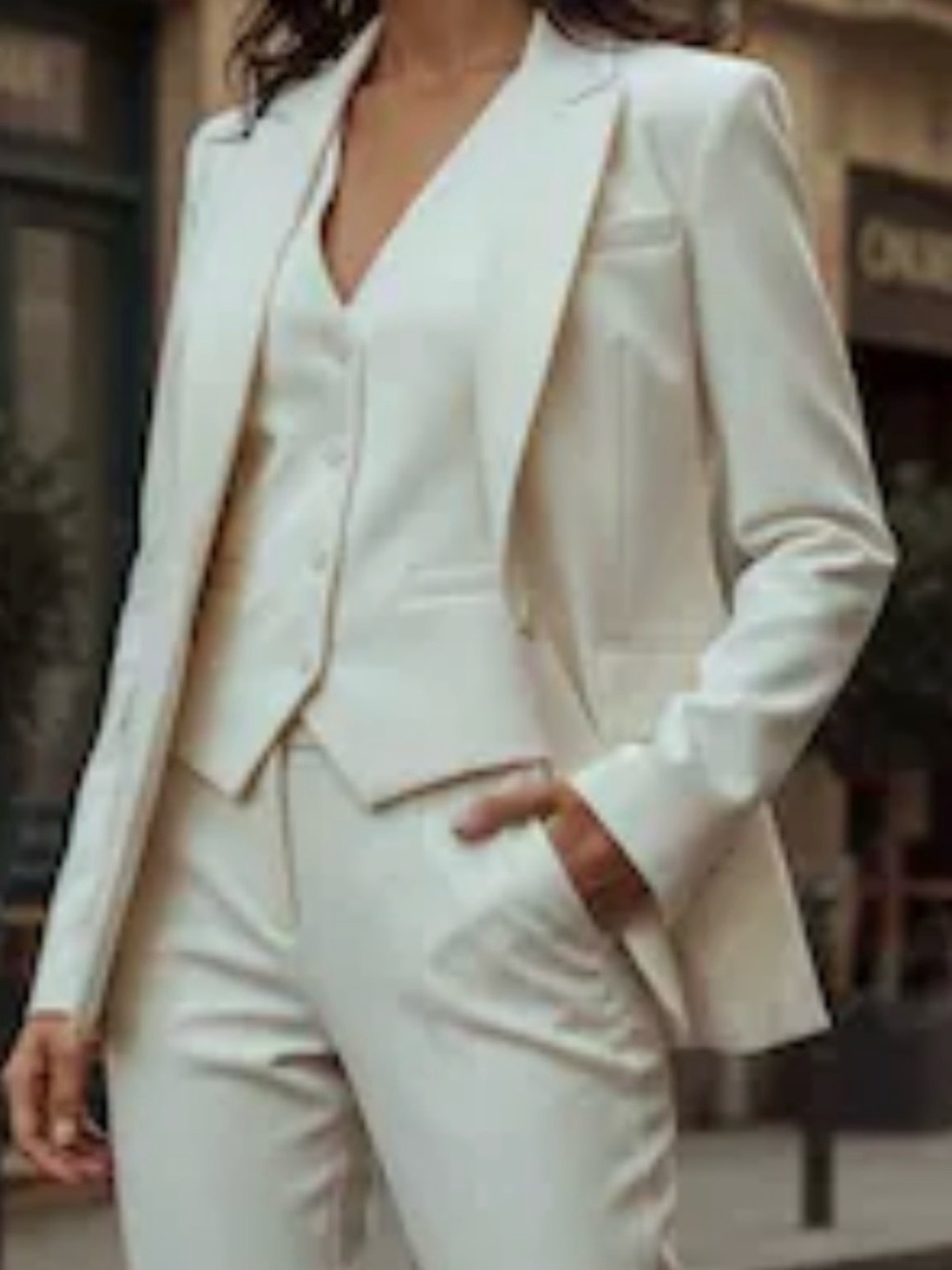 White  Suit Tuxedo  Trousers Medium  & Vest (Waistcoat)- Small 
Brides! - Picture 3 of 3